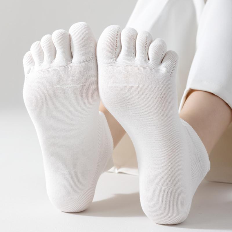 5 Pairs Spring Summer Women Socks Soft Mesh Breathable Cotton Sweat Absorbent Five Finger Socks Outdoor Sports Split Toe Socks