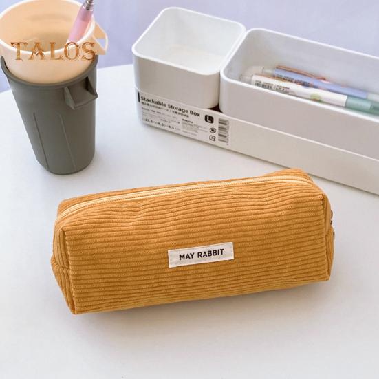Pencil Case Large Capacity Corduroy Pencil Bag Multi-Purpose Stationery Bag Zipper Placket Makeup Bag Office Travel Gift Organizer