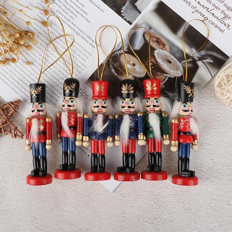 10.5/12/12.3/12.5cm Wooden Nutcracker Solider Figure Puppet Doll Handcraft For Children Gifts Christmas Home Office Decor