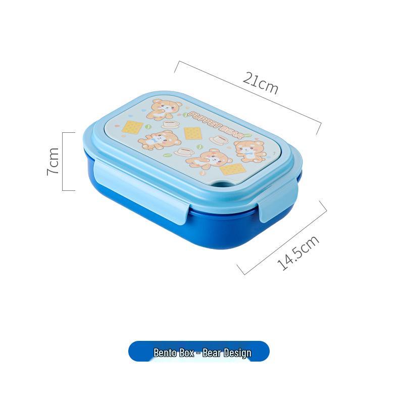 Microwavable Japanese-Style Wheat Straw Lunch Box Set with Compartments for Students and Office Workers