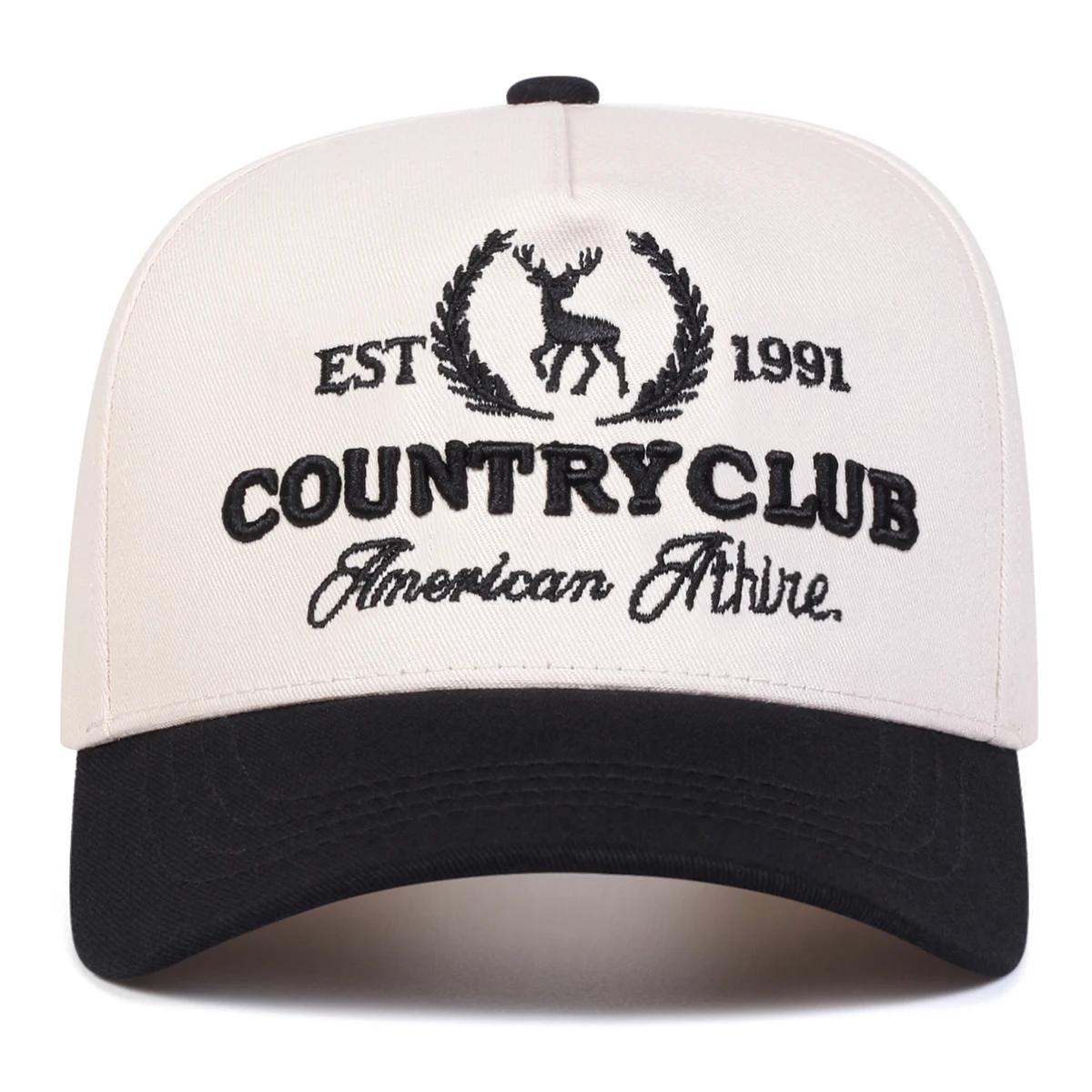 

Unisex COUNTRY CLUB Letter Embroidery Baseball Caps Spring Autumn Outdoor Adjustable Casual Hats Sunscreen Hat Sports Cap