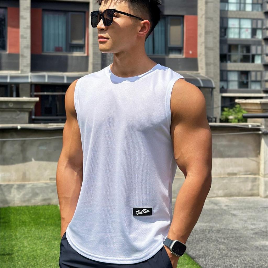 Quick Dry Bodybuilding Tank Tops Men Summer Casual Sleeveless Shirt Male Gym Fitness Singlet Stringer Training Clothing