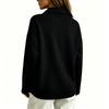 Women Long Sleeve Pullover V Neck Sweatshirt with Button Down Collar Loose Fit Casual Top for Everyday Wear