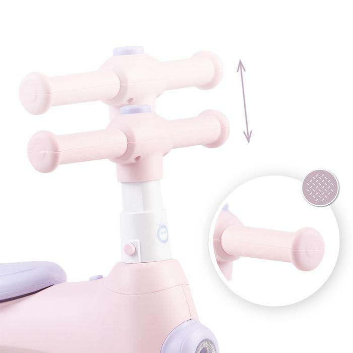 MoMi TOBIS – Draisienne Bébé Sans Pédales – Bulles, Lumière LED, Klaxon – Guidon Réglable – Rose