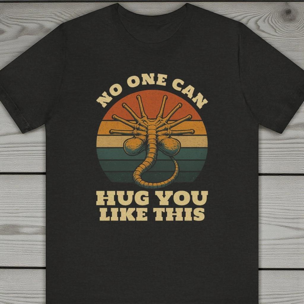 Funny Alien Facehugger 100% Cotton T-shirt Mens Tees Top, Aliens Movie, Alien Earth Show, Unisex Crewneck