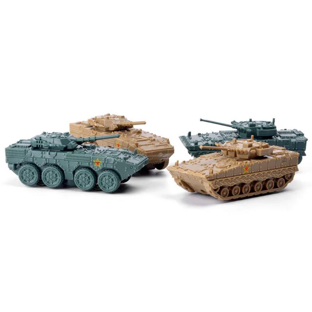 4D 1/144 Tank Pěchotní bojové vozidlo Raketomet Hotový model 4ks/sada Miniaturní vojenský model zbraně Hračka