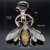 Vintage Crystal Bee Pendant Key Chain Women Alloy Rhinestone Keyring Car Bag Accessories Jewelry Llaveros Para Mujer K9242S04