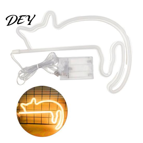 Heart Shaped Neon Light Cat LED Sign Wall Sconce for Bedroom Decor, Cute Cartoon Animal Decorative Lamp Light, Energy Saving Living Room And