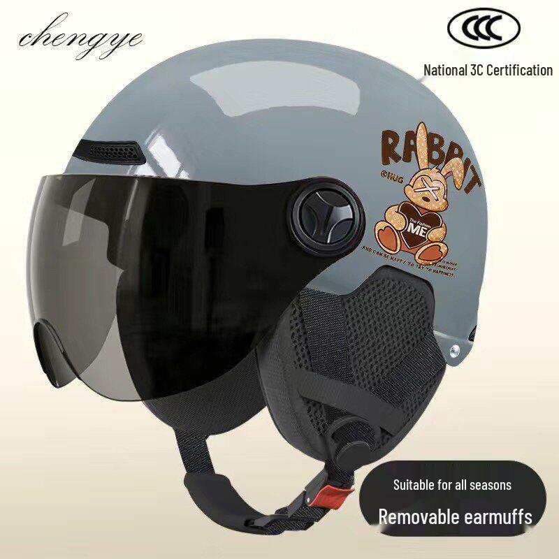 3C Certified All-Season Unisex Electric Scooter & Motorcycle Helmet with Sun Protection