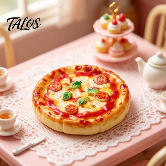 Synthetic Resin Decorations 2Pcs Mini Pizza Ornaments, Realistic Miniatures, Tiny Small Knick Knacks Food Ornaments for DIY Craft Project, Doll