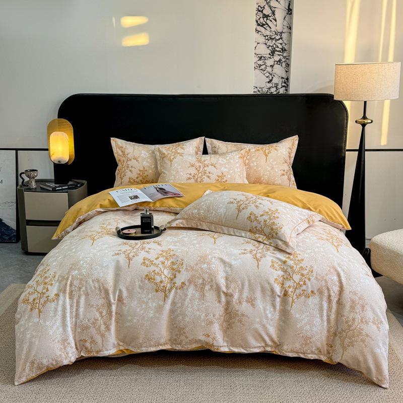 Luxury Thick 100% Cotton Printed Bedding Sets Super Soft Brushed Skin Friendly Duvet Cover Set Autumn and Winter Bed Linens