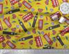 Soimoi Japan Crepe Satin Fabric Bus,Telephone Booth & London Clock Tower Architectural Print Sewing Fabric Metre 42 Inch