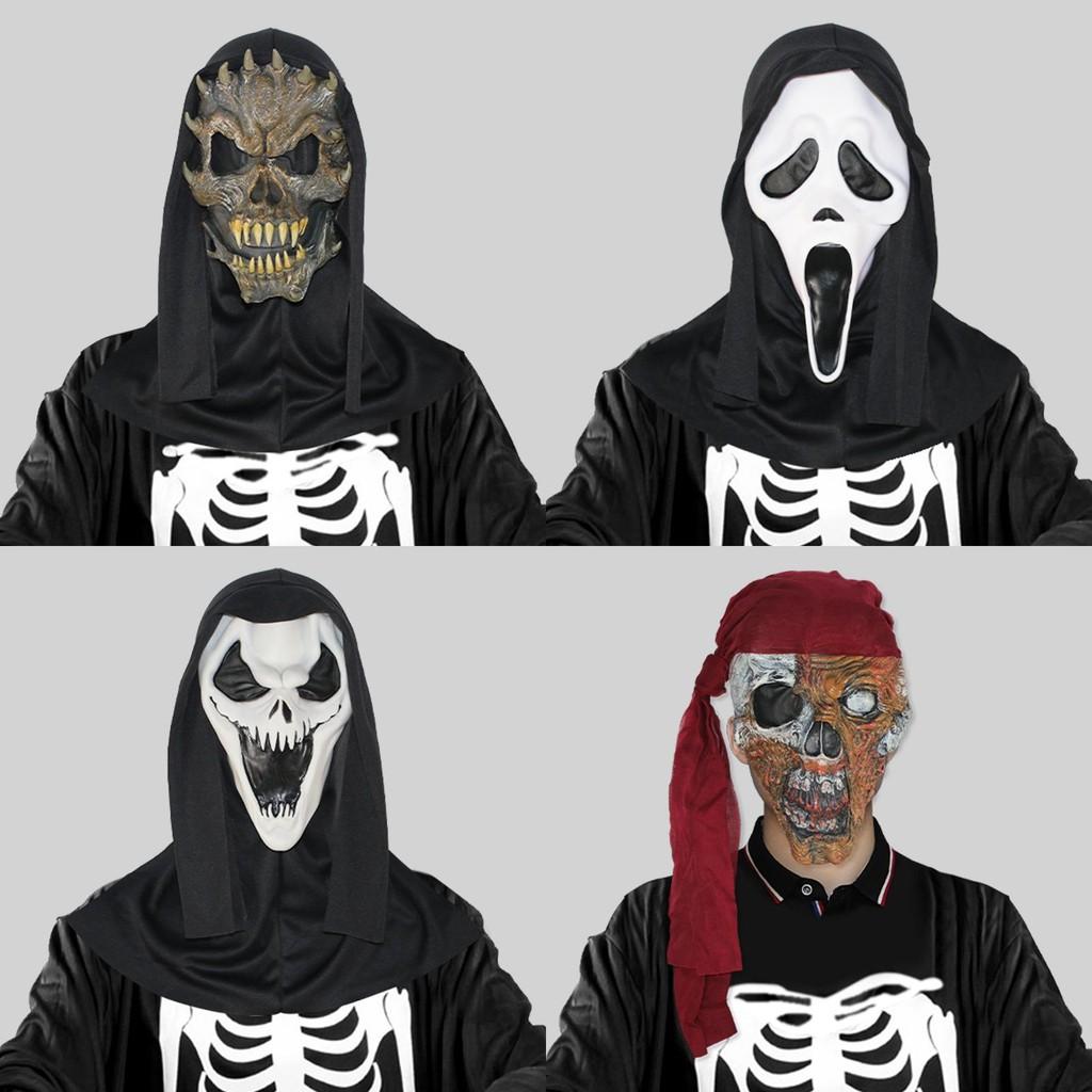 Eng rubberen monstermasker voor Halloweenfeest, kostuum, spookgezichtdecoratie