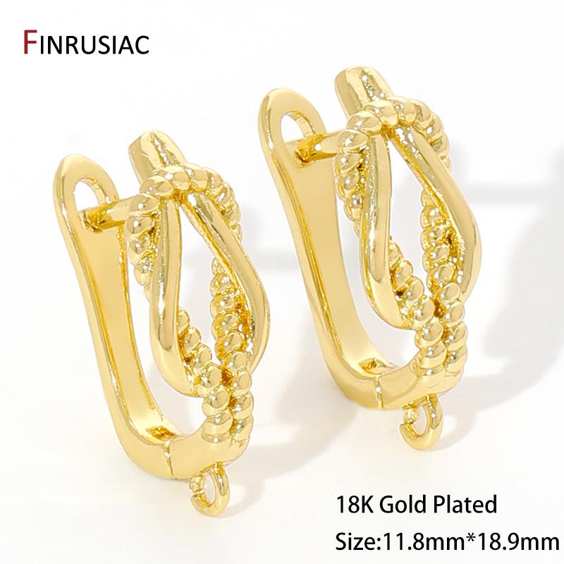 

18K Gold Plated Brass Shvenzy Ear Wire Fixture Fastener Bale,DIY Earring Hooks Clasps Women Dangle Earrings Making Findings 1 pair
