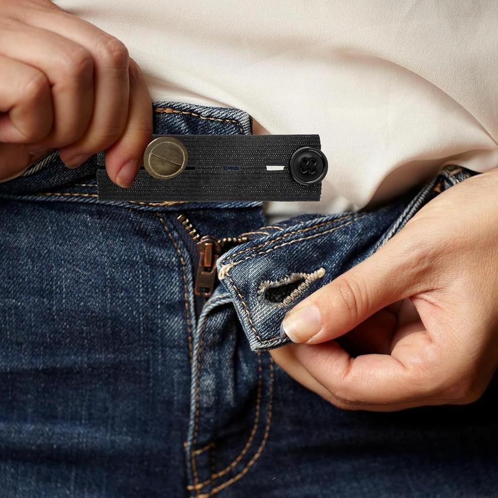 10Pcs Belt Waist Extension Buckle Pant Extender Button Unisex Elastic Trouser Jeans Skirts Buttons for Pregnant Women Fat Man