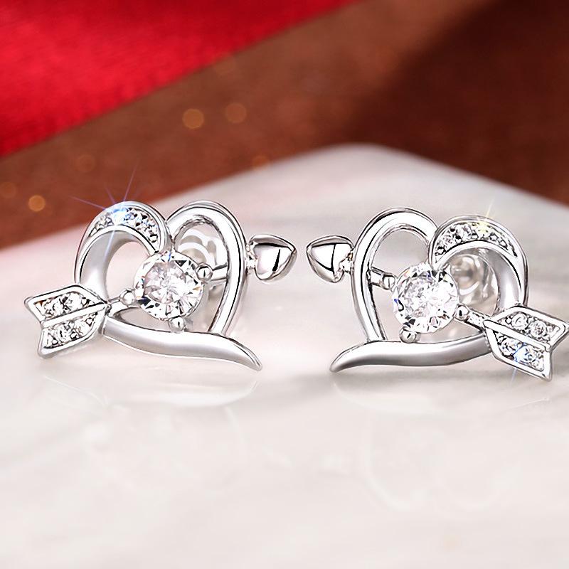 

1 Pair of Fashionable Heart-shaped Design Fashionable Earrings, Fashionable Burst Earrings серебряный