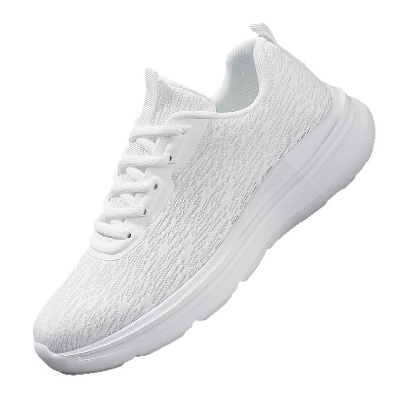 High quality pure white sports shoes mesh breathable running shoes casual soft-soled travel shoes