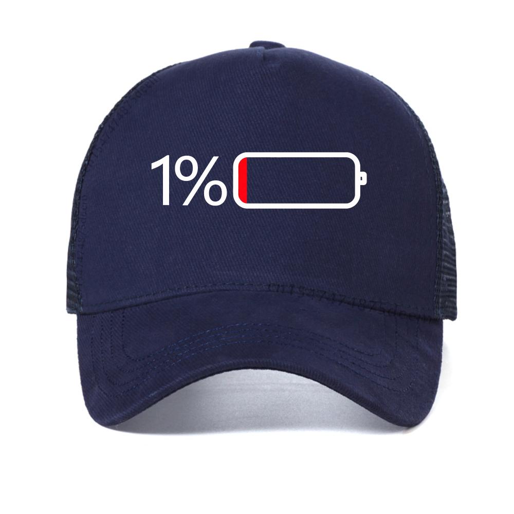 

Battery Low Print baseball cap for Women Casual Summer Breathable snapback hat outdoor sun mesh trucker hats adjustable hats Adjustable темно-синього кольору