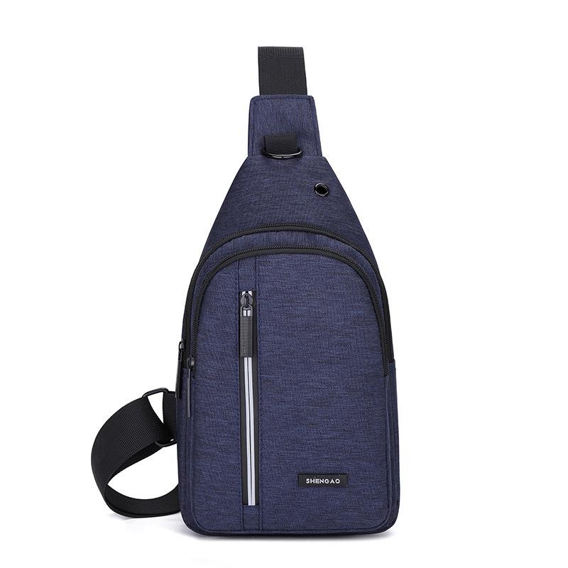 Men's Casual Breast Bag, Trendy Oblique Span Bag, Multi-layer Oxford Cloth Large-capacity Breast Bag.