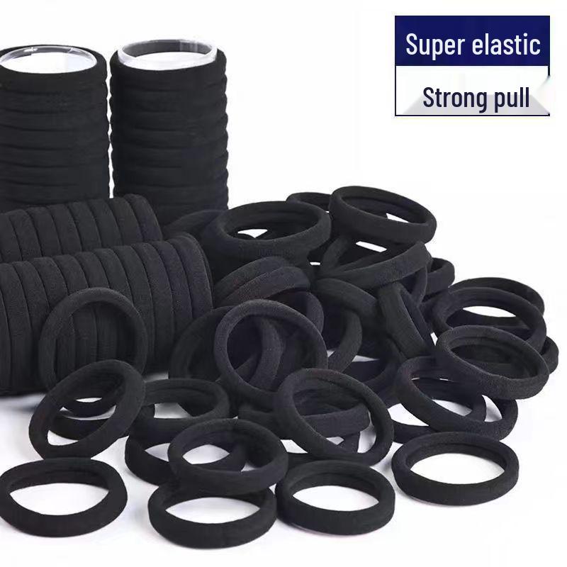 Morandi Seamless High-Elastic Hair Ties, Non-Damaging Rubber Bands, Black & Coffee Colors