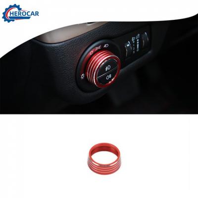 Red Headlight Switch Knob Ring Trim Cover for Jeep Cherokee 2014+/Renegade 16+