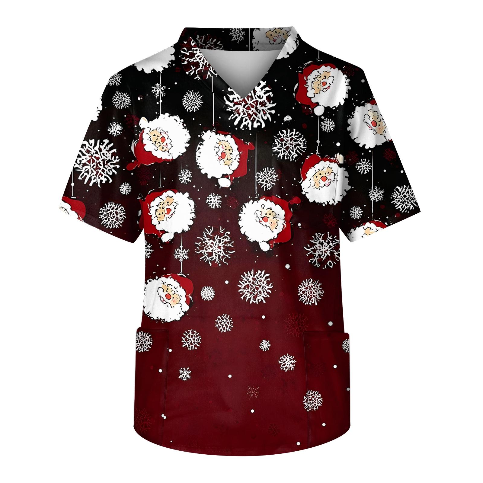 

Мужская рабочая блузка с короткими рукавами и v-образным вырезом с принтом, топ с нагрудным карманом L чёрный