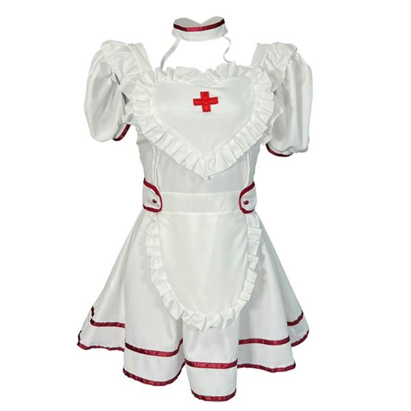 Lolita Skirt Erotic Lingerie Set Cosplay Women Nurse Temptation Dress Plus Size Sexy Roleplay Costume Lovely Backless Nightdress