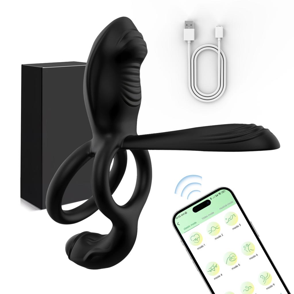 Cock Ring Vibrating for Men Ejaculation Delay Male Erectile Penis Ring G-Spot Clitoris Anal Stimulator Adult Sex Toy for Couples