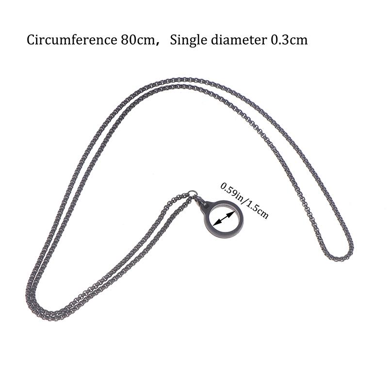 Anti-Lost Pen Lanyard Anti-Drop Portable Metal Chain Necklace Lanyard Metal Lanyard Sling Snake Bone Chain With Rubble Ring