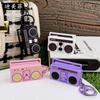 Nostalgic Vintage Mini Retro Classical Radio Recorder Fun Pendant Ornament Keychain Audio Bag Gift