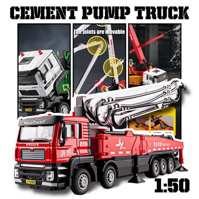 1:50 cementes betonszivattyús teherautó ötvözet modell, egyedi asztali díszek, legjobb gyűjteményi tárgyak autómodell-szeretőknek, Halloween játékajándékok