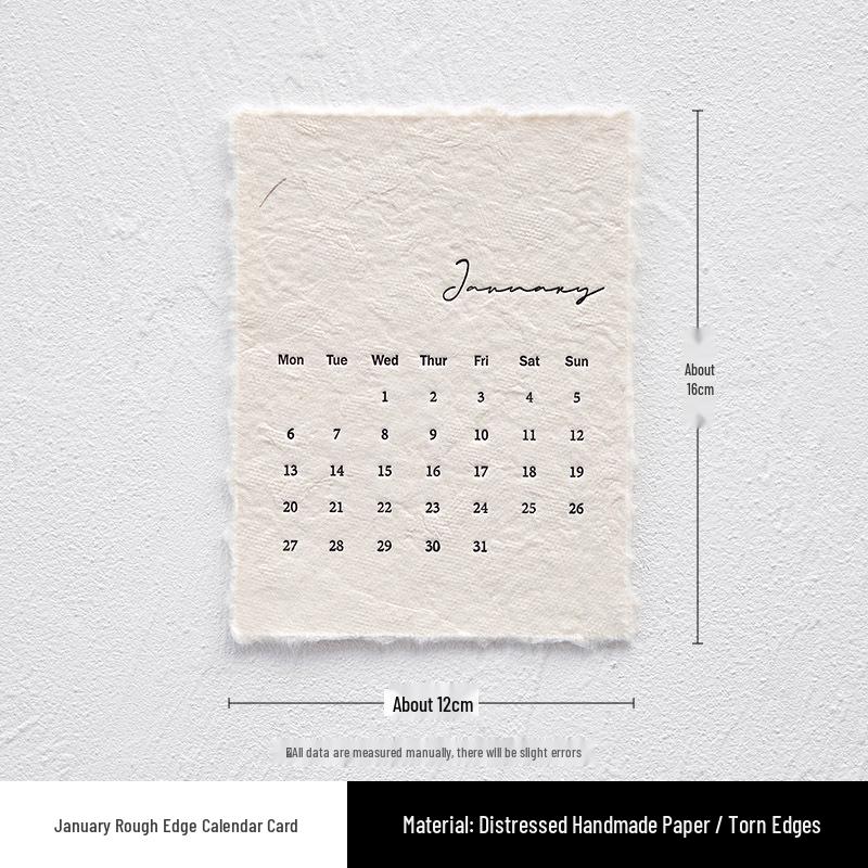 Frayed Edge Calendar Decorative Cards: Stylish Photography Background Props for Nail Art