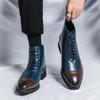 Botas de Cuero Altas Estilo Británico para Hombre Tallas Grandes de Otoño