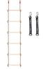 COMINGFIT 6-Step Wooden Rope Ladder for Athletic Activities, Kids' Toy, Sports Practice, Play Equipment (Large)