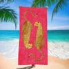 Rosa Leopardendruck Strandtuch Zwei Geparden Design Weiches Mikrofaserhandtuch Für Strandurlaub Poolparty Sommer