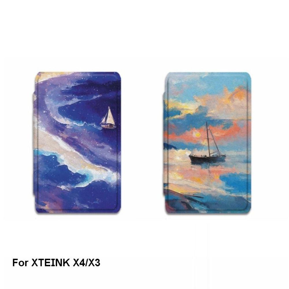 Anti-fall Protective Cover Oil Painting Design Folio Shell Magnetic Case for XTEINK X4/X3