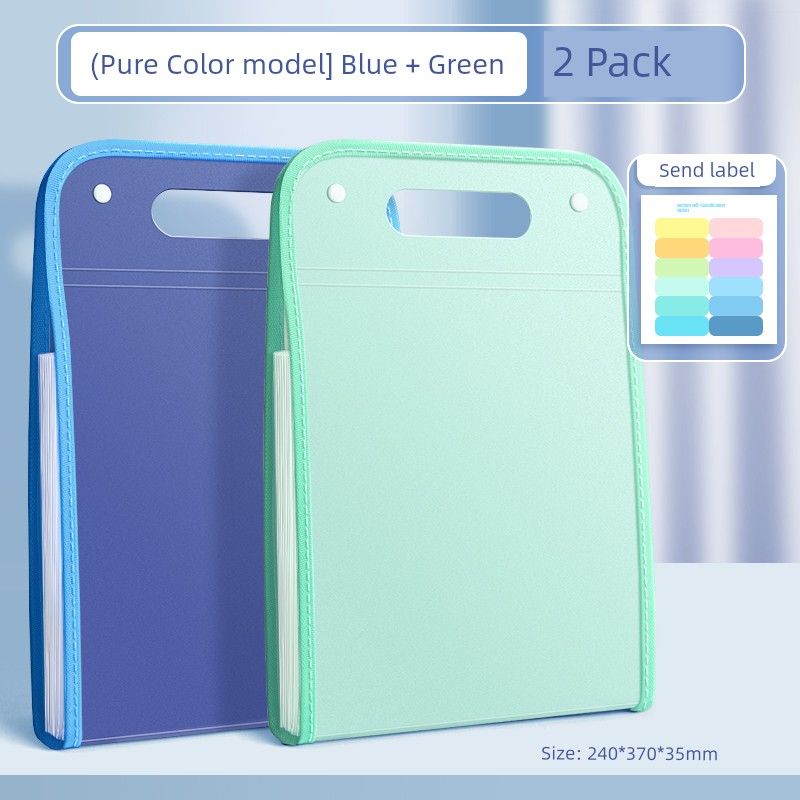 Large Capacity File Holder Ins Good-looking Paper Buggy Bag Organize Fantastic Middle School Students Book Clip Subject Classification Test Paper Clip