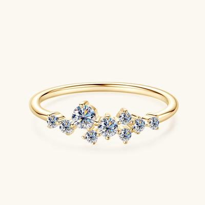 S925 Niche Design Moissanite Ring Female Full Star Sterling Silver Ring Fashion High Fashion Jewelry Valentine's Day Gift