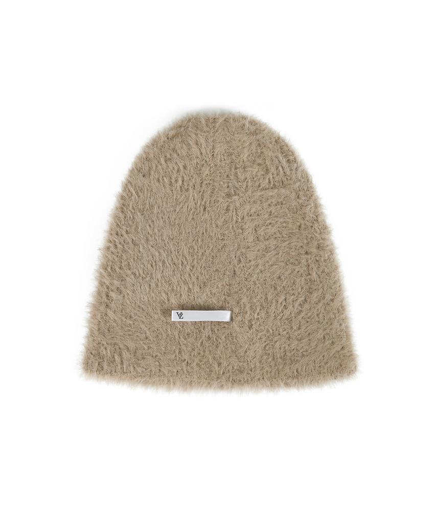 Bajal Va Brooch Soft Angora Beanie Camel