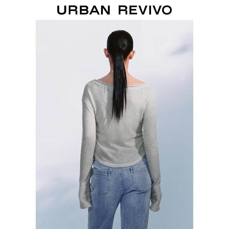 UR Women's Off-Shoulder Ruched Long Sleeve Knit Top