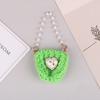 1/12 Doll Mini Knitted Shoulder Bag Pearl Chain Crossbody Bag Doll Dress Up Accessories For Dollhouse Decoration