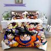 Son Goku Pattern Bedding,Quilt Set Quilt Cover Pillowcase Home Birthday Gift (1 * Duvet Cover + 2 * Pillowcase, Without Core)