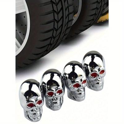 Skull Shape Tire Valve Caps Universal For Cars, Motorcycles And Bicycles