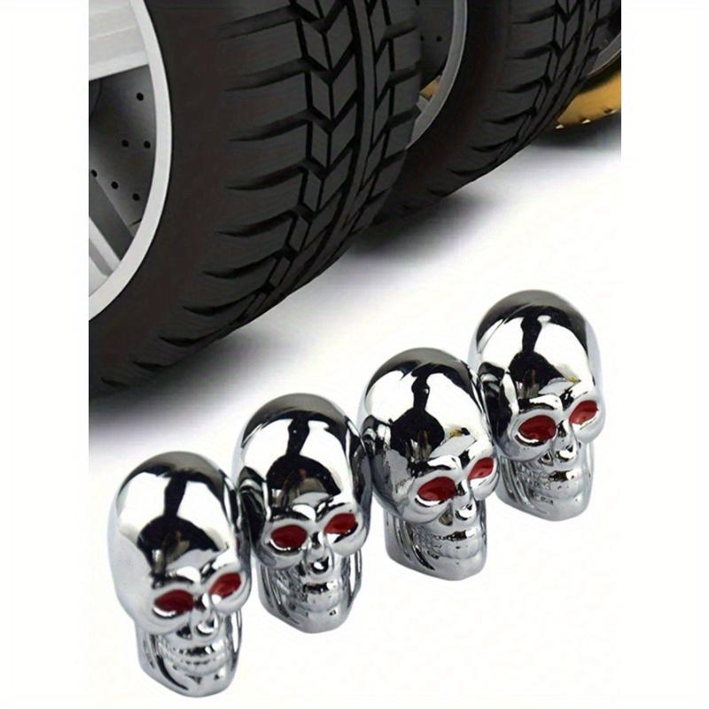 

Колпачки ниппелей шин в форме черепа Универсальные для автомобилей, мотоциклов и велосипедов one-size серебряный