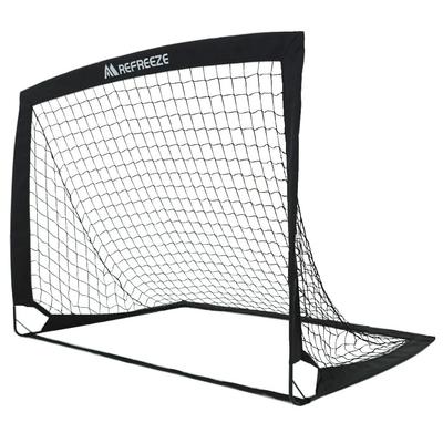 REFREEZE Folding Soccer Goal with Storage Portable for Indoor and Outdoor Use Bag, (124x94cm, Black, 124x94cm)