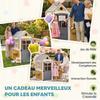 Outdoor Wooden Playhouse for Children, Door, Windows, 3 Flower Boxes, Yellow