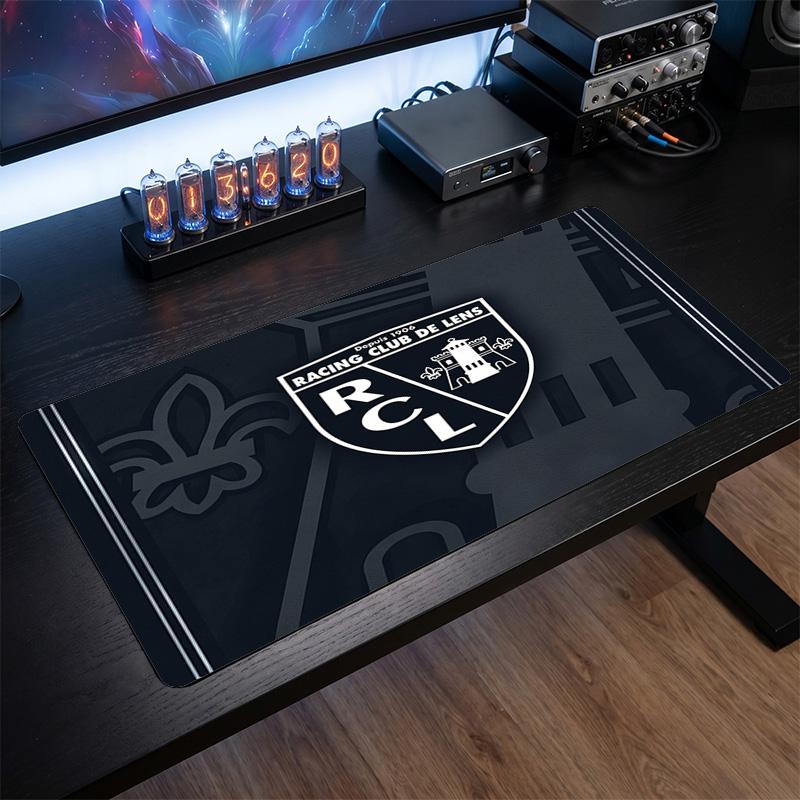 Lens FC Theme Pattern Mouse Pad, Soccer Logo Design XXL Gaming Desk Mat Non-Slip Computer Mouse Pad