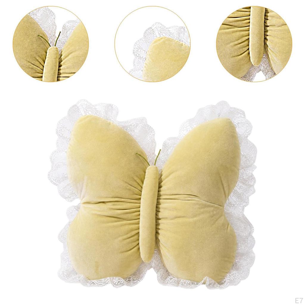 16" Butterfly Shaped Back Cushion Throw Pillows for Bedroom Office Decor