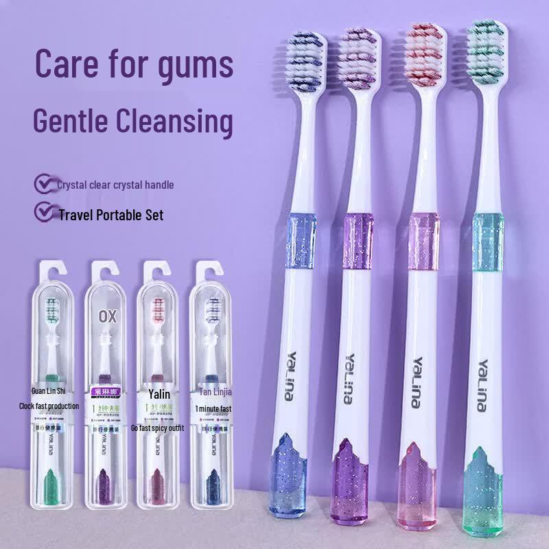 

YALINNA Adult Soft-Bristle Crystal Handle Toothbrush