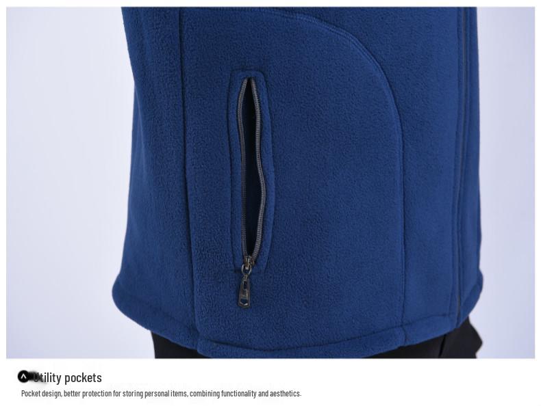 Men's Plus Size Fleece Jacket: Casual and Loose, Perfect for Autumn and Winter. Ideal for Middle-Aged and Elderly.